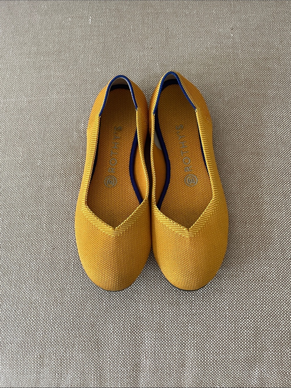 Rothy's The Flat Marigold Yellow Slip On Round Toe Knit Ballet